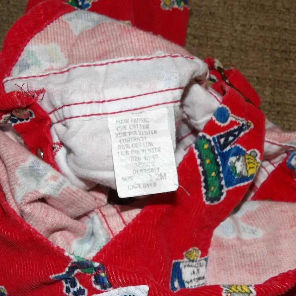 Osh Kosh B'Gosh 12 Months Vestbak Corduroy Bib Overall Construction Made in USA